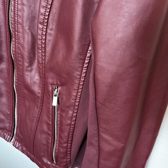 Burgundy Vegan Leather Jacket - Size M - Never worn - Picture 5 of 9